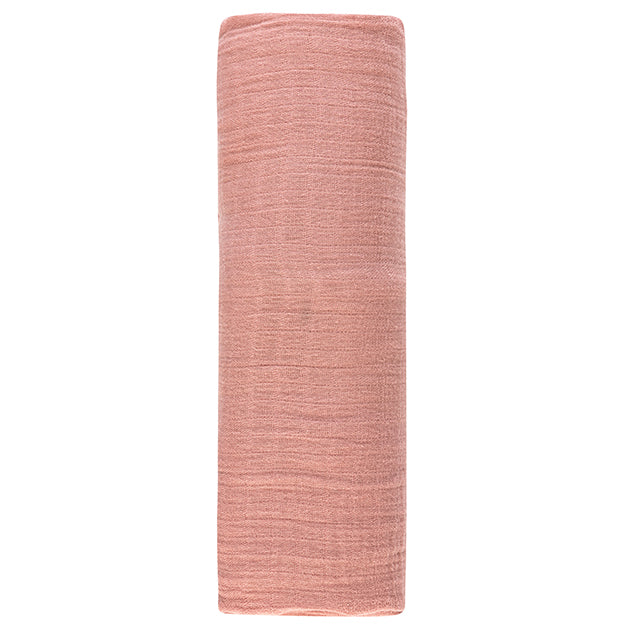Cotton Muslin Swaddle Blanket - Dusty Rose