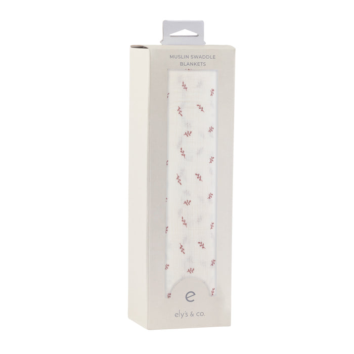 Cotton Muslin Swaddle Blanket - Lavender Leaf