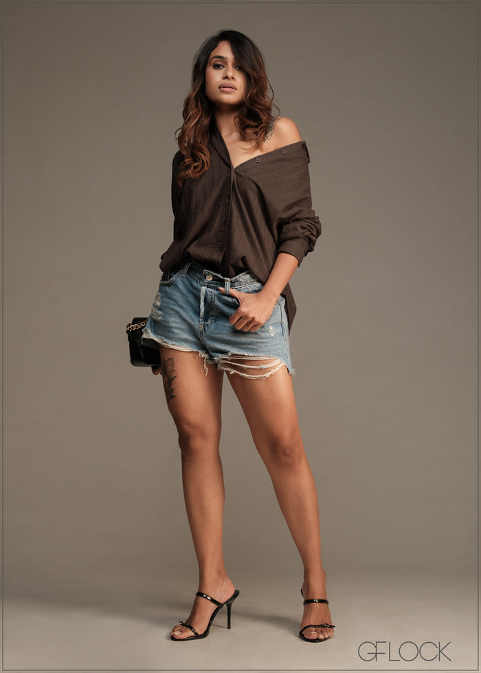 Cotton Oversized Shirt - women’s top alternate view - GFLOCK Sri Lanka