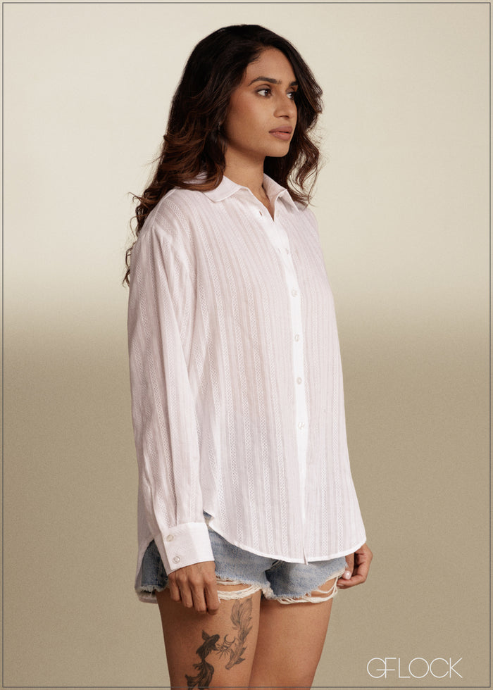 Cotton Oversized Shirt - women’s top alternate view - GFLOCK Sri Lanka