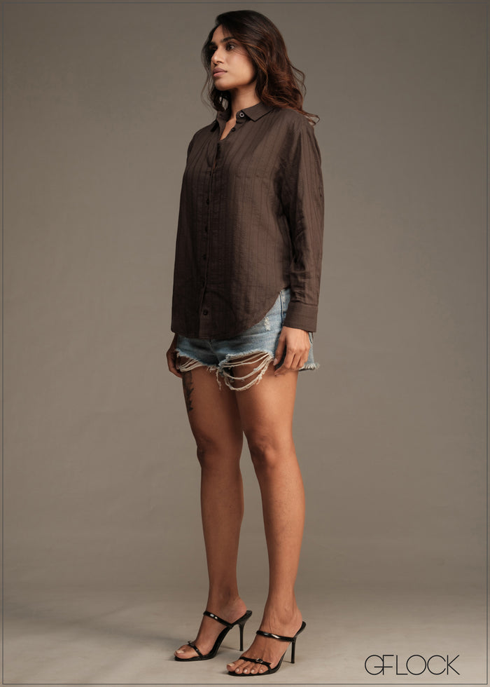 Cotton Oversized Shirt - women’s top alternate view - GFLOCK Sri Lanka