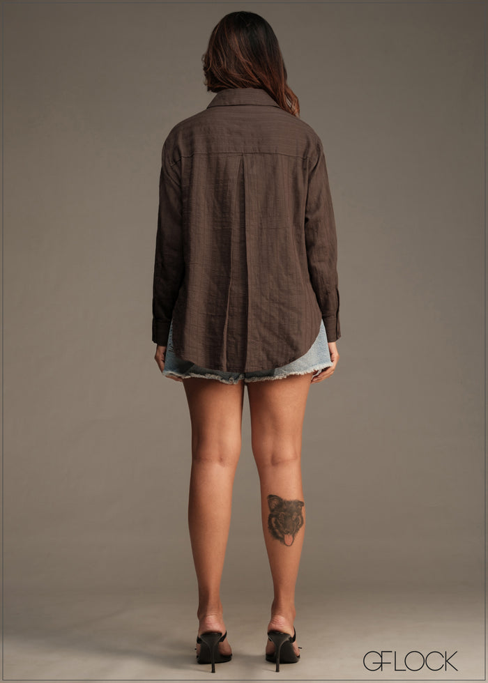 Cotton Oversized Shirt - women’s top alternate view - GFLOCK Sri Lanka