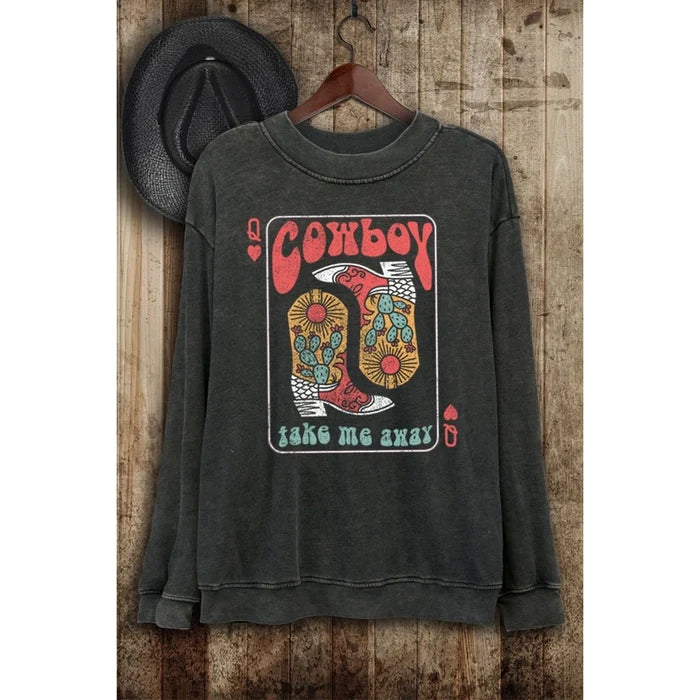 Cowboy Boots Take Me Away Long Sleeve Sweatshirts