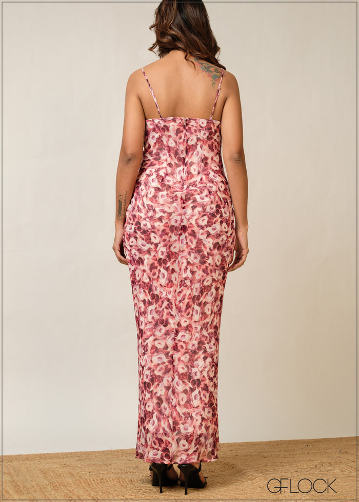 Cowl Neck Bias Dress - 300326