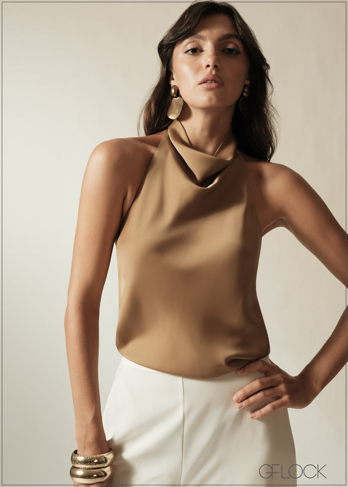 Cowl Neck Halter Top - 190626