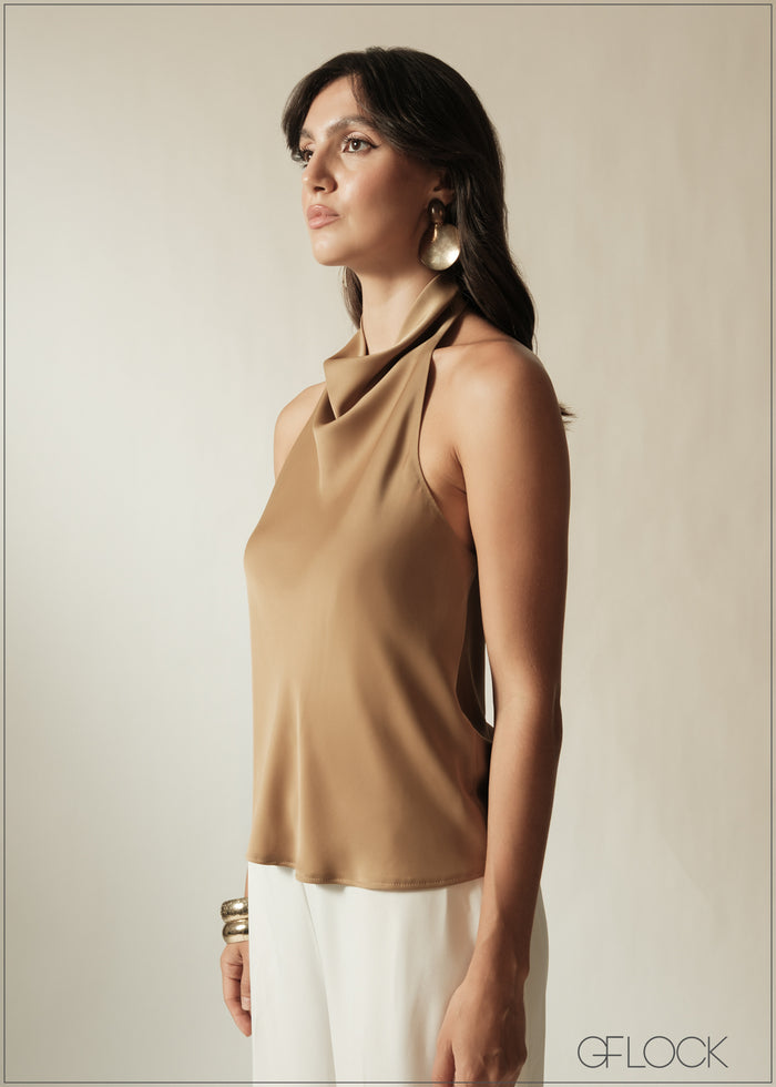 Cowl Neck Halter Top - 190626