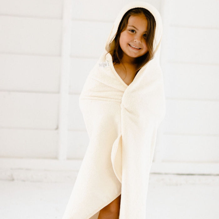 Cream Hooded Towel & Washcloth