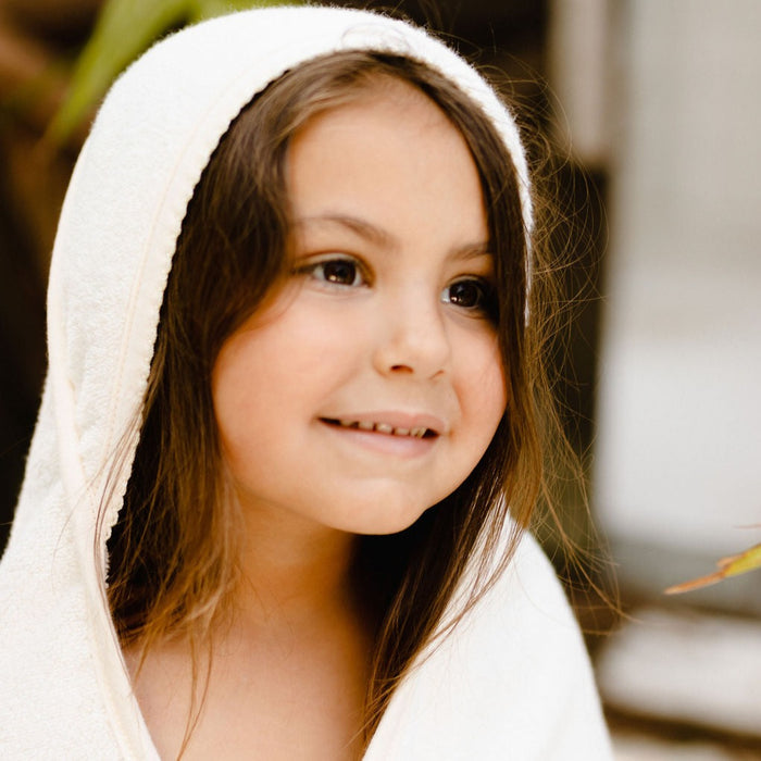 Cream Hooded Towel & Washcloth