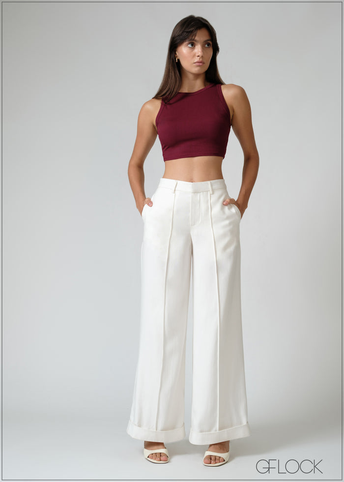 Crop Rib Top - 0108
