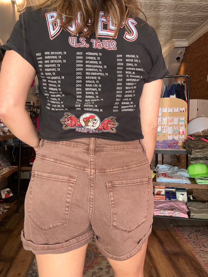 Cuffed Denim Shorts
