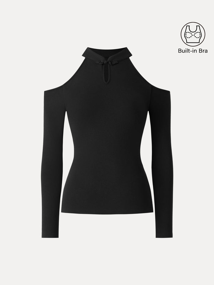 OGLmove Cutout Shoulder Mandarin Collar Going-out Bra Top Limited Edition