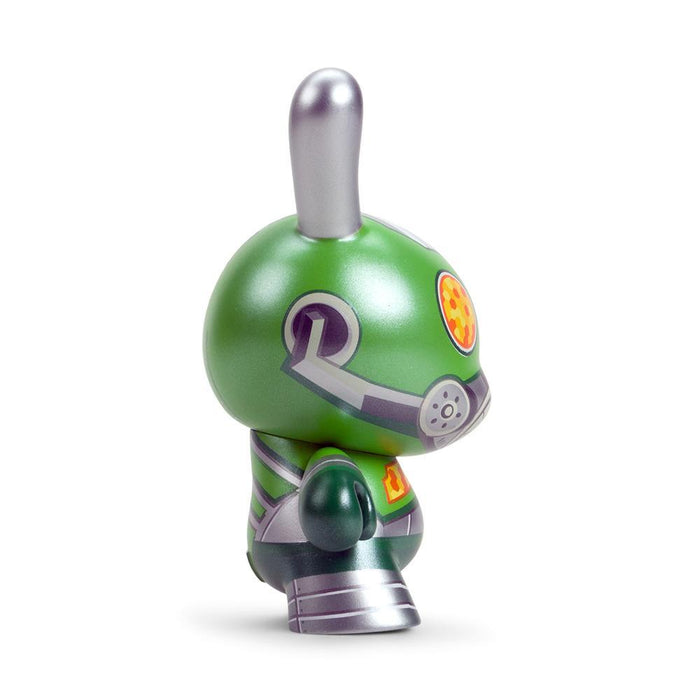 Dairobo-B Mecha Half Ray 5-inch Dunny vinyl figure by Dolly Oblong in green, Kidrobot.com exclusive collectible art toy