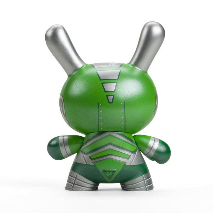 Dairobo-B Mecha Half Ray 5-inch Dunny by Dolly Oblong, green vinyl figure, Kidrobot exclusive collectible toy.