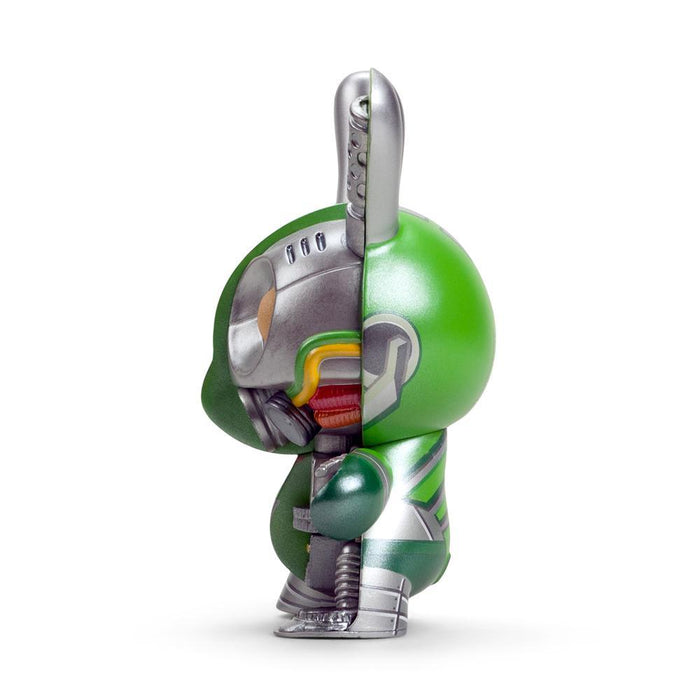 Dairobo-B Mecha Half Ray 5-inch Dunny vinyl figure by Dolly Oblong in exclusive green edition, featuring robotic design and detailed sculpting.