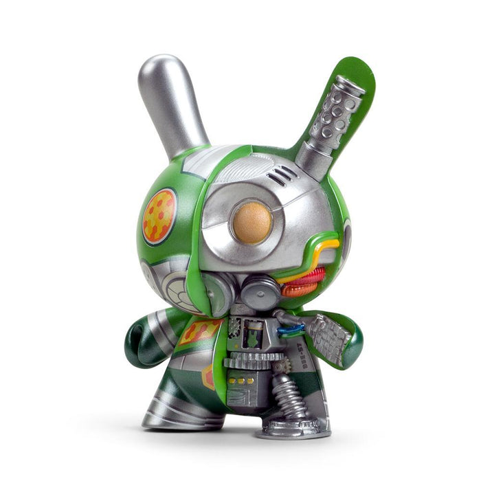 Dairobo-B Mecha Half Ray 5-inch Dunny vinyl figure by Dolly Oblong in green, Kidrobot exclusive collectible art toy.