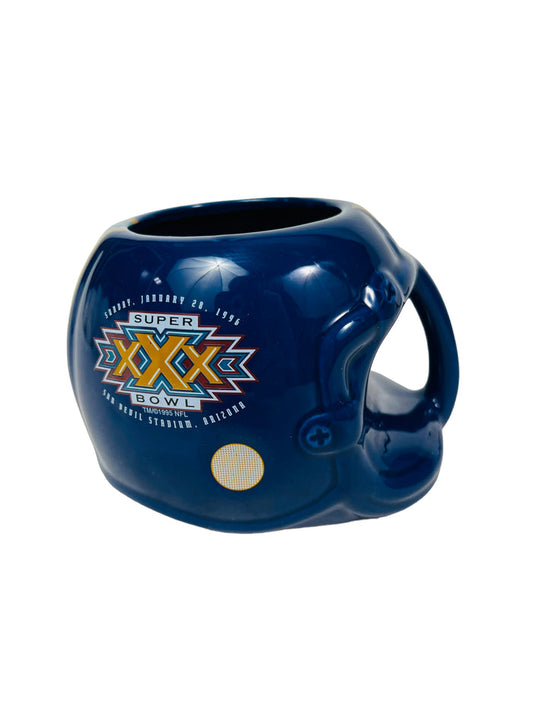 DALLAS COWBOYS PITTSBURGH STEELERS VINTAGE 1996 SUPER BOWL XXX CERAMIC HELMET COFFEE MUG