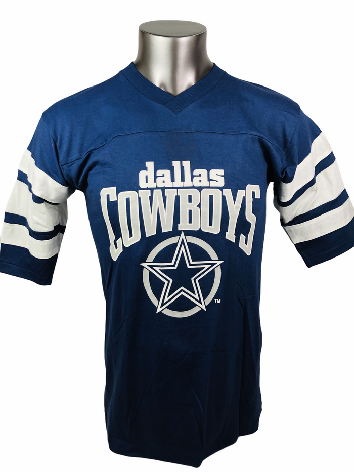 DALLAS COWBOYS VINTAGE 1980'S LOGO 7 V-NECK T-SHIRT ADULT MEDIUM