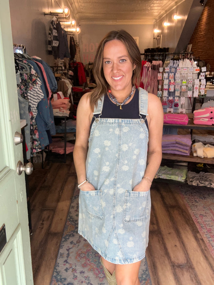 Dandelion washed overall mini dress