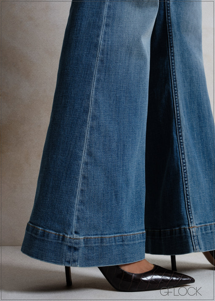 Dark Blue Bootcut Jean Short Length - women’s jeans alternate view - GFLOCK Sri Lanka