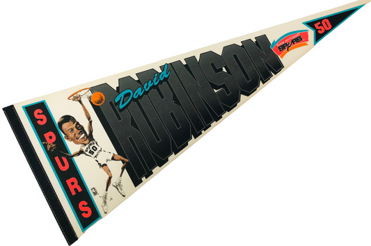 DAVID ROBINSON SAN ANTONIO SPURS VINTAGE 1990'S SALEM PENNANT - DEADSTOCK