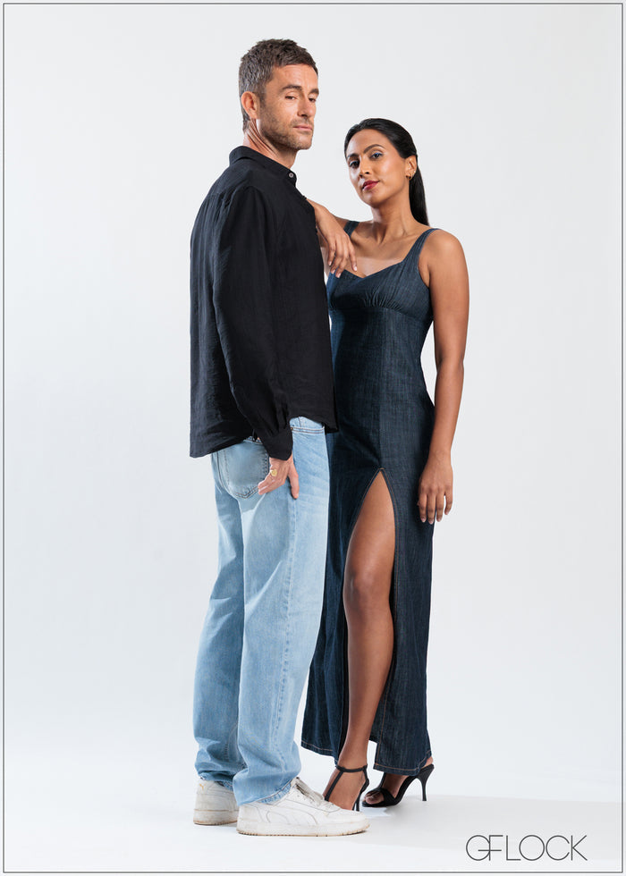 Denim Midi Dress - 250625