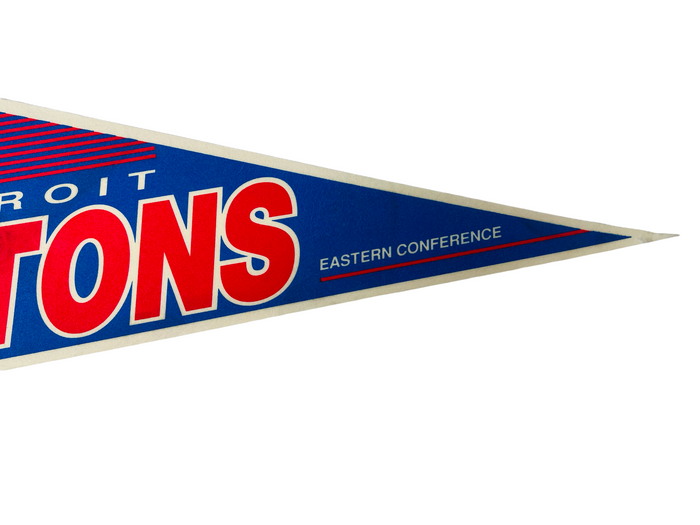 DETROIT PISTONS VINTAGE 1990'S NBA PENNANT