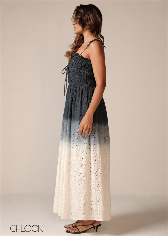 Dip Dyed Cutlawn Dress - 190326