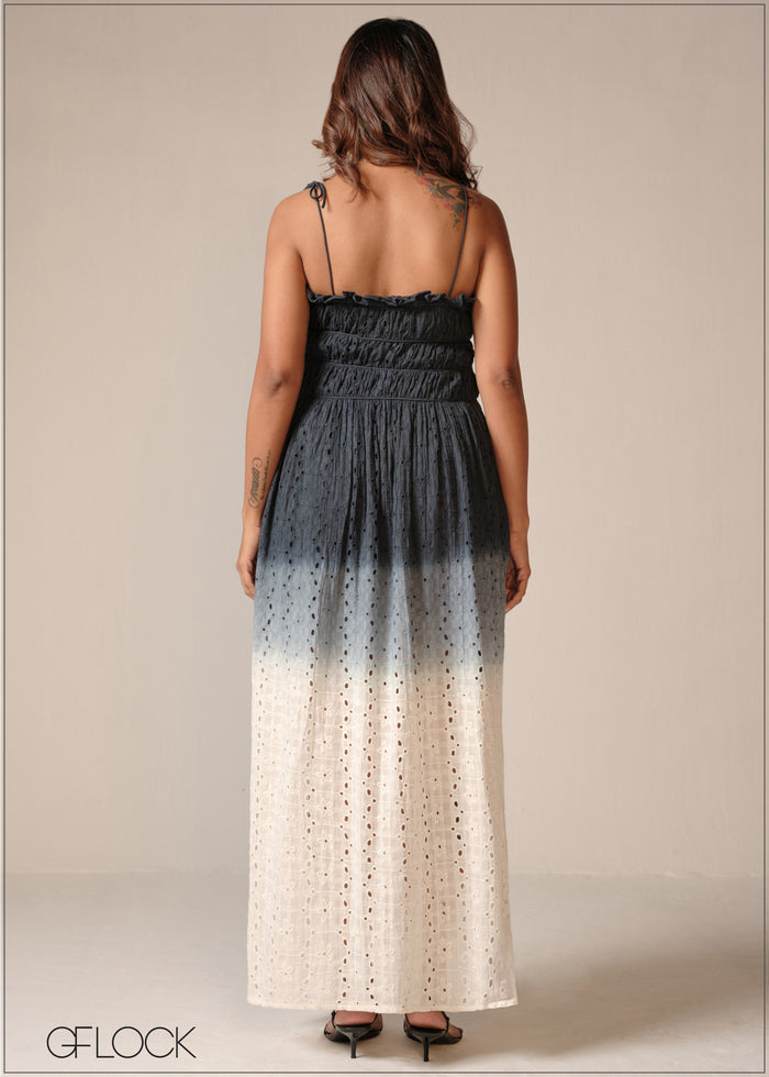 Dip Dyed Cutlawn Dress - 190326