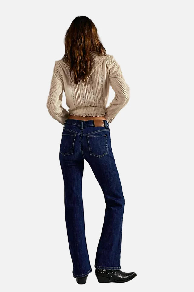 Double Knot High Rise Straight Jean in Aegean