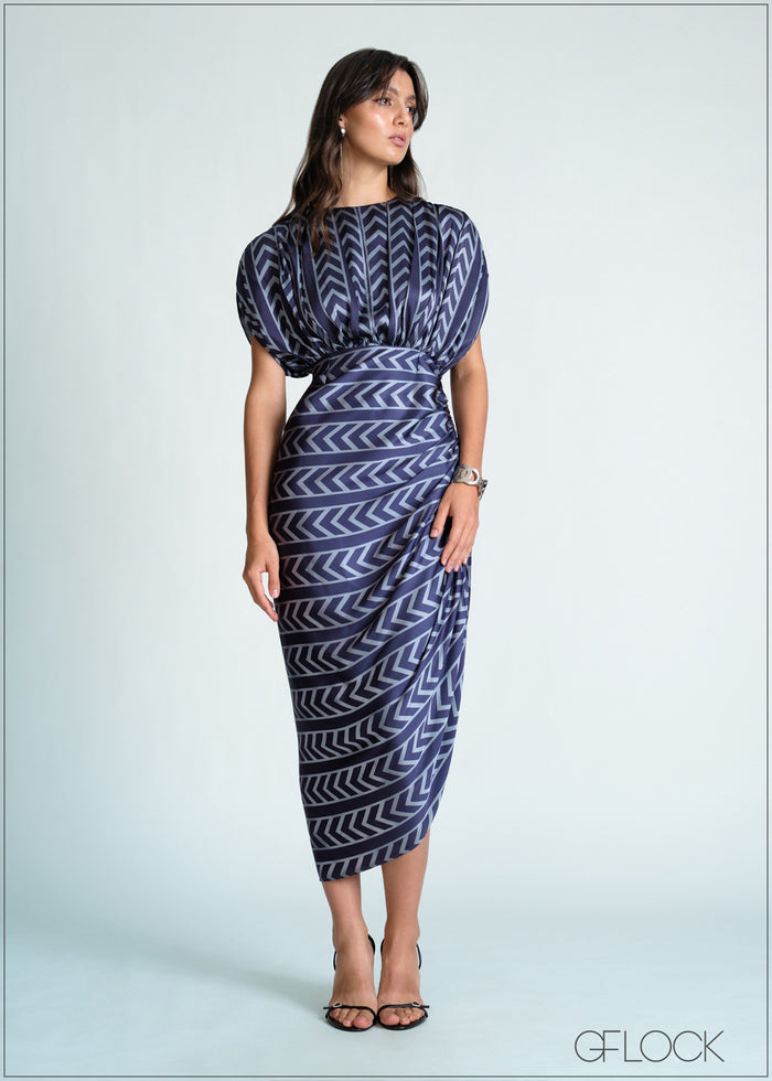 Draped Kaftan Midi Dress - 170726