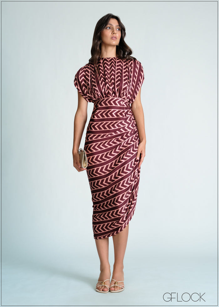 Draped Kaftan Midi Dress - 170726
