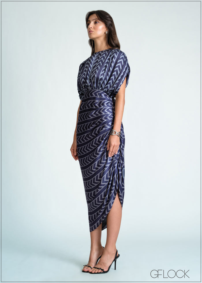 Draped Kaftan Midi Dress - 170726