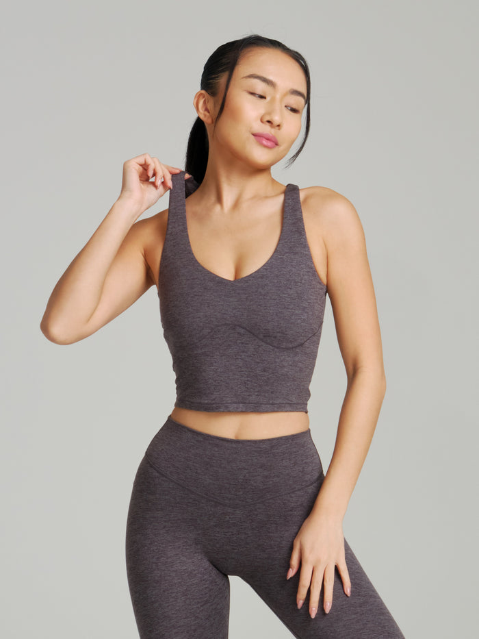 Dream Heather V Neck Tank - Heather Charcoal