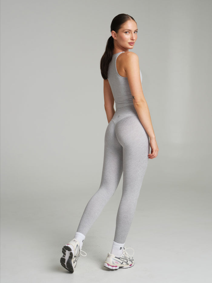 Dream Heather V Neck Tank - Heather Grey