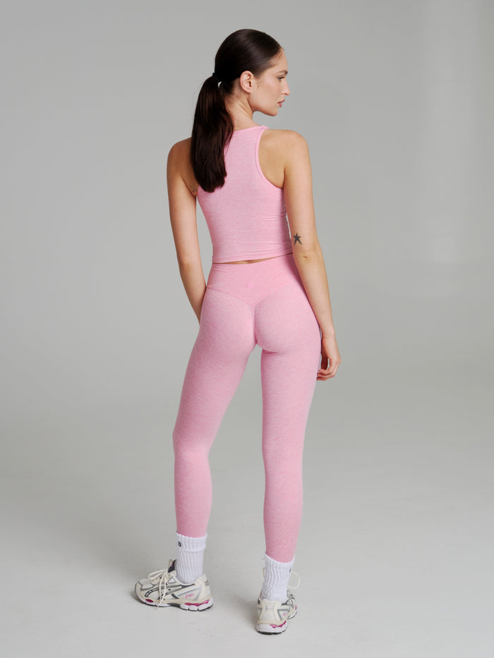 Dream Heather V Neck Tank - Heather Pink