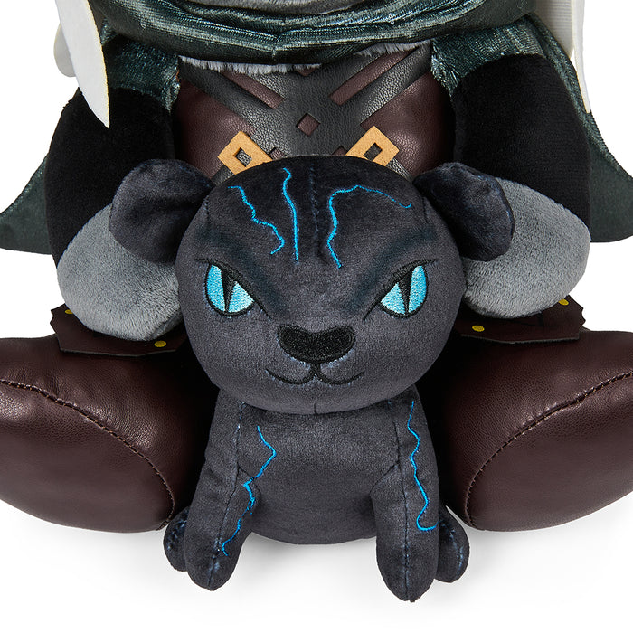 Dungeons & Dragons 13-inch plush of Drizzt and Guenhwyvar featuring detailed character designs and soft fabric.
