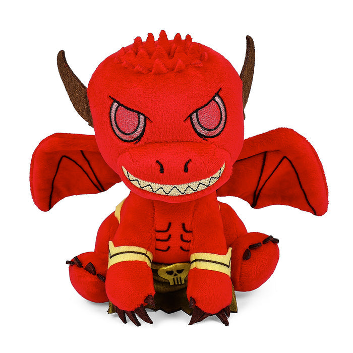 Dungeons & Dragons Phunny plush bundle with a blue dragon, pit fiend, and mind flayer plush toys on a white background.