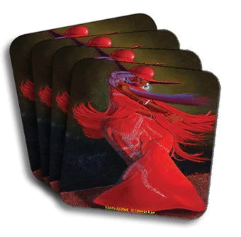 Ebony All Red Beverage Coaster