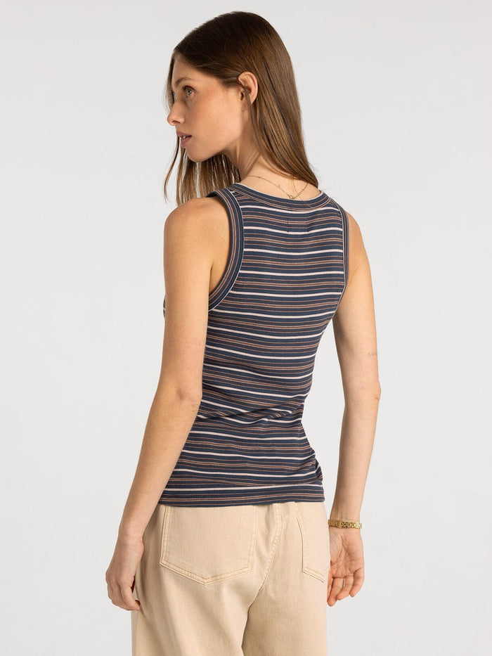 Edlin Tank - Navy Multi Stripe