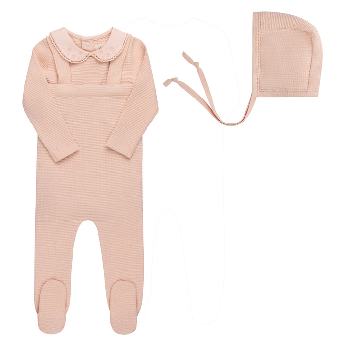 Embroidered Collar Collection - Bodysuit + Overalls + Bonnet