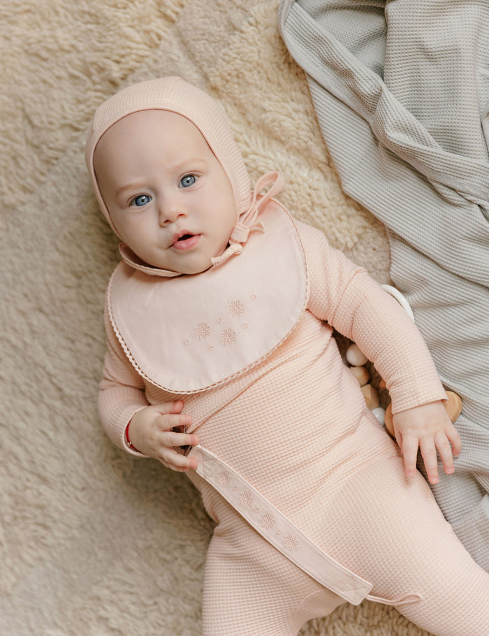 Embroidered Collar Collection - Bodysuit + Overalls + Bonnet
