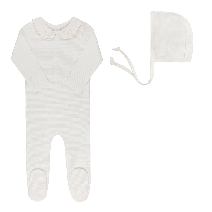 Embroidered Collar Collection - Footie + Bonnet