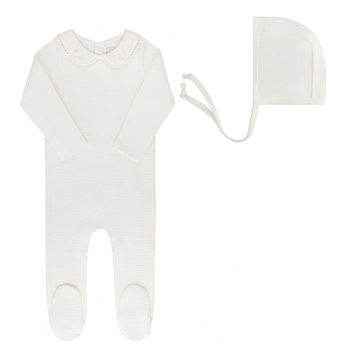 Embroidered Collar Collection - Footie + Bonnet
