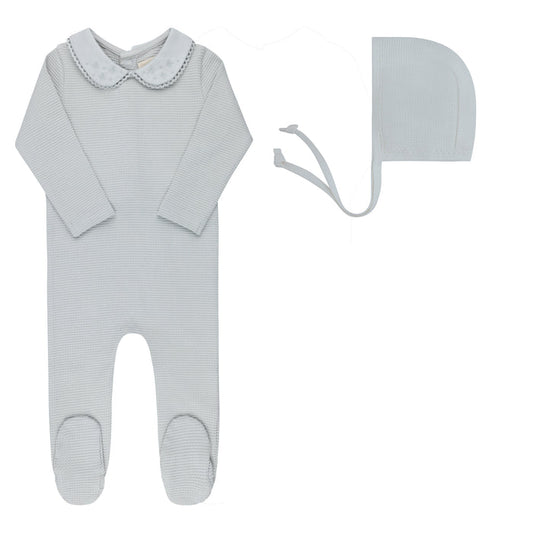 Embroidered Collar Collection - Footie + Bonnet