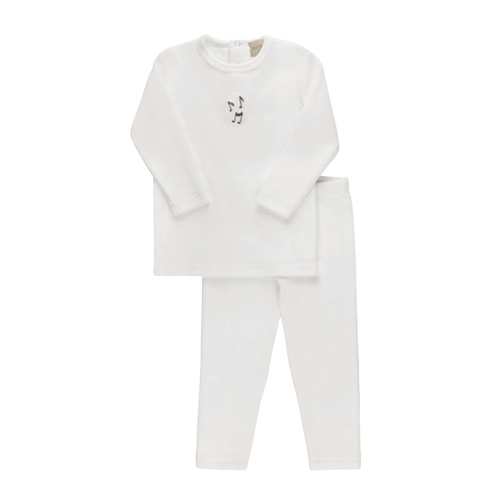 Embroidered Velour Collar Collection - Lounge Set