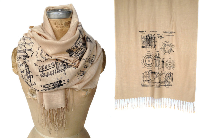 Enigma Machine Patent Drawing Scarf