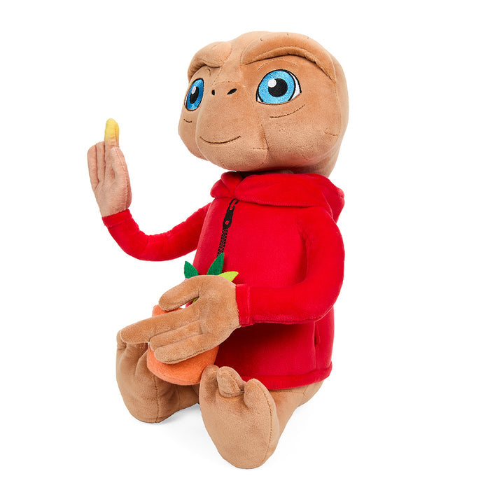E.T. the Extra-Terrestrial 13-inch interactive plush with hood, featuring a light-up finger, soft fabric, and expressive face.