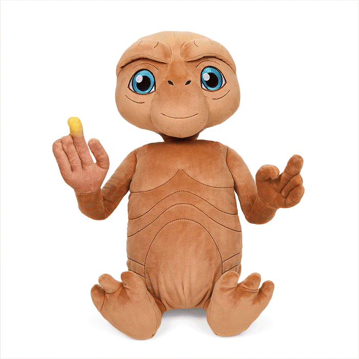 E.T. the Extra-Terrestrial 13-inch interactive plush with light-up chest and finger, soft plush toy with detailed features.