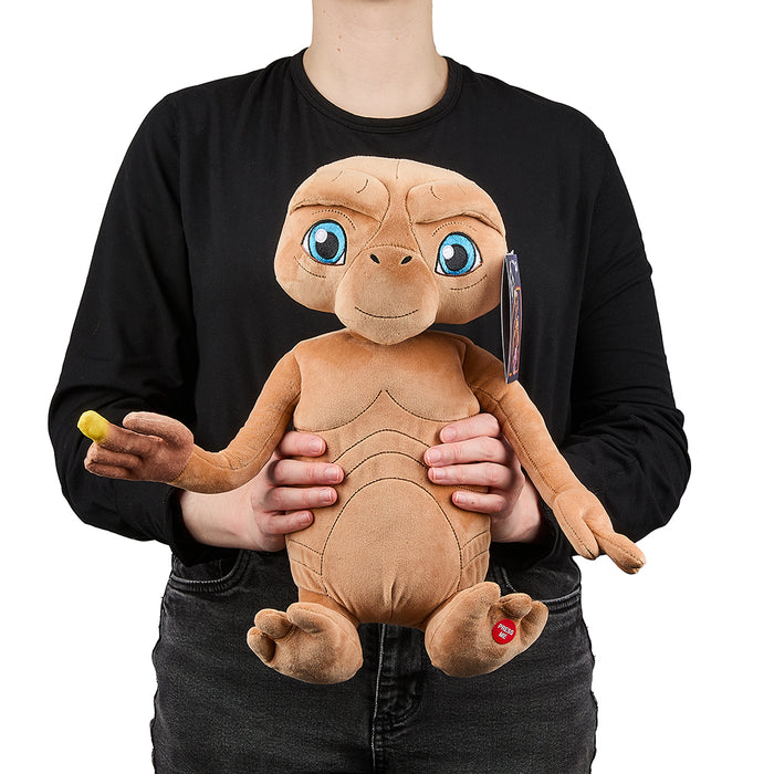 E.T. the Extra-Terrestrial 13-inch interactive plush with light-up chest and finger, soft and detailed toy from the film.