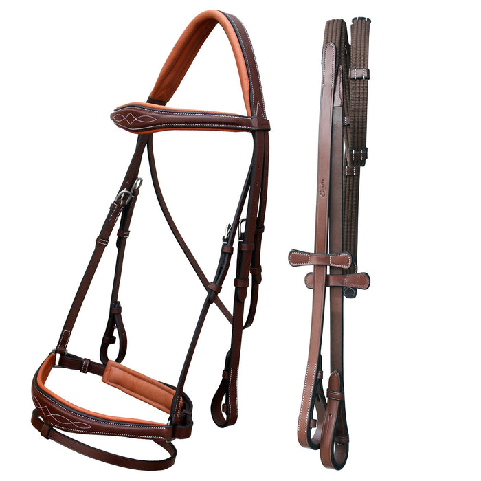ExionPro Anatomical Dressage Bridle with Reins